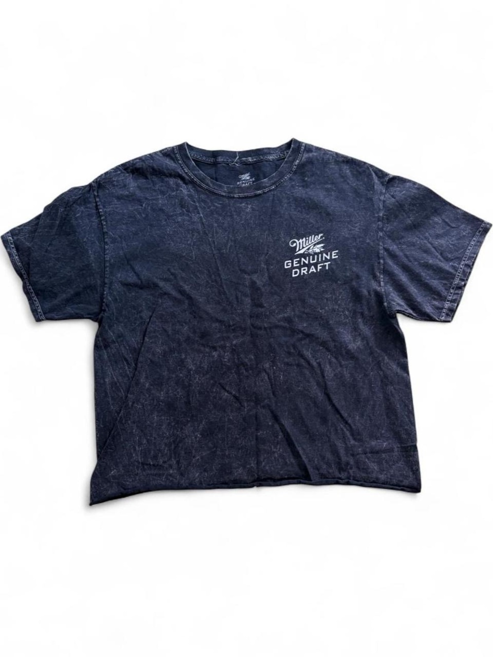 Vintage-Style Miller Genuine Draft Acid Wash Crop Tee – M